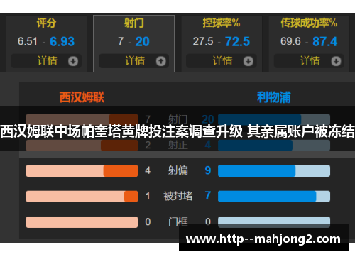 西汉姆联中场帕奎塔黄牌投注案调查升级 其亲属账户被冻结 西汉姆联中场帕奎塔黄牌投注案调查升级 其亲属账户被冻结